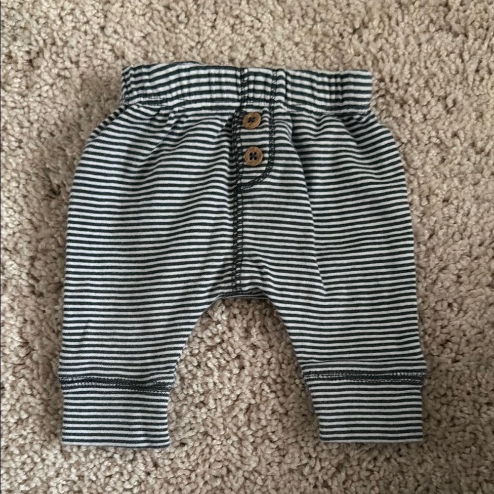 Carter's Gray and White Striped Baby Jogger Pants